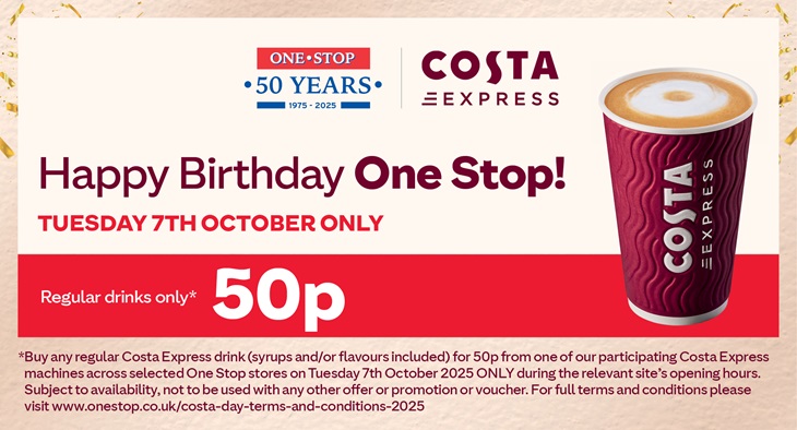 Get a CostaExpress Drink For Just 50p! Get a CostaExpress Drink For Just 50p!